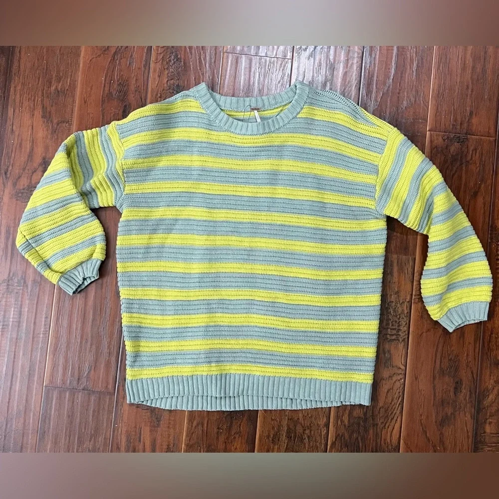 NWOT Free People Links Pullover Striped Oversized Sweater – Size S - Picture 2 of 7